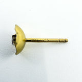 Vintage 9ct Gold Tiny Diamond Solitaire Stud Earrings 375 (1978)
