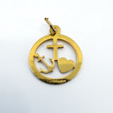 Vintage 9ct Gold Faith Hope Charity Pendant / Charm 375 by Georg Jensen