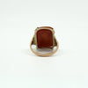 Antique 9ct Gold Left Facing Carved Carnelian Roman Intaglio Ring 375 Size P - Q