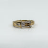 Vintage 9ct Gold Diamond Buckle Ring 375 Size M 