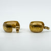 Vintage 9ct Gold Chunky Matt / Brushed Diamond Cut Hoop Earrings 375 (Birm 1977)