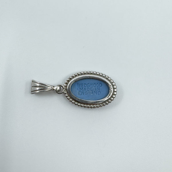 Vintage Sterling Silver Wedgewood Blue Jasper Ware Cameo Pendant 925 (1972)