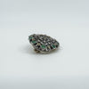 Antique 1.8ct Natural Emerald & Rose Cut Diamond 18ct Gold Brooch