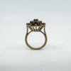 Vintage 9ct Gold Garnet Cocktail Cluster Ring Size J - K 
