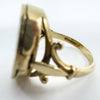 Vintage 9ct Gold Secret Locket Ring Size M 1/2  Engraved Fleur De Lis 1984