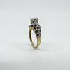 Vintage 9ct Gold Sapphire & Diamond Panther Ring Size O 