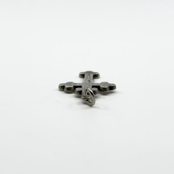 Antique Victorian Sterling Silver Engraved Christian Cross Pendant 925 (1900)