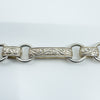 Vintage Sterling Silver Fancy Link Engraved T-Bar & Dog Clip 8” Bracelet 925 23g