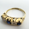 Vintage 9ct Gold 5 Stone Diamond & Sapphire Ring Size M (Sheffield 1978)