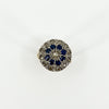 Antique Edwardian 14ct Gold Rose Cut Diamond & Sapphire Bombe Ring 585 Size O P