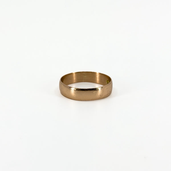Antique Edwardian 9ct Rose Gold Full Band / Ring 375 Size O - P  (Birm 1906)