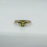 9ct Yellow Gold 0.40ct Peridot Solitaire Ring 375 Size L Engagement Stacking