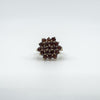 Vintage 9ct Gold Garnet Cocktail Cluster Ring Size J - K 