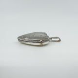 Large Vintage Sterling Silver Foliate Engraved Heart Photo Locket / Pendant 925