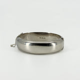 Chunky Vintage Sterling Silver & Rose Gold Engraved Floral Bangle 925 Birm 1959