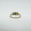 Vintage 18ct Gold 1.10ct Diamond & Sapphire Trilogy Ring 750 Size P