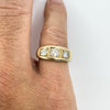 Chunky Vintage 9ct Gold 1.30ct Starburst Diamond Trilogy Ring Gypsy Band Size U