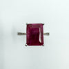 Large Sterling Silver 4.00ct Natural Ruby Solitiare Ring 925 Size K - L