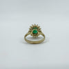 14ct Gold 1.77ct Emerald & Diamond Cluster Ring 585 Size N Engagement Stacking