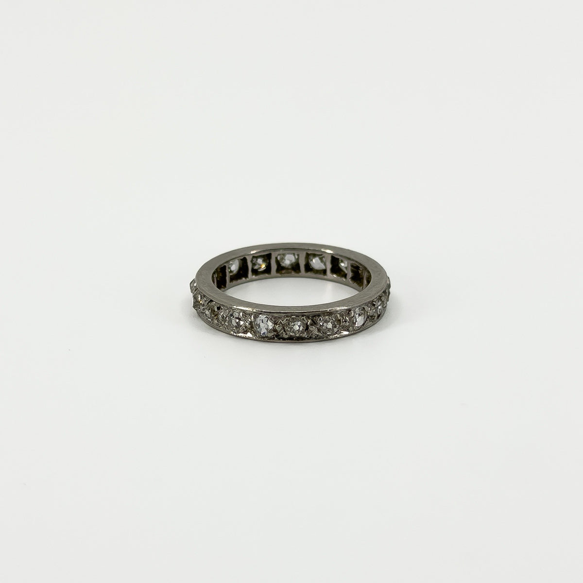 Antique Platinum Old Cut Diamond Full Eternity Band / Ring 950 Size J