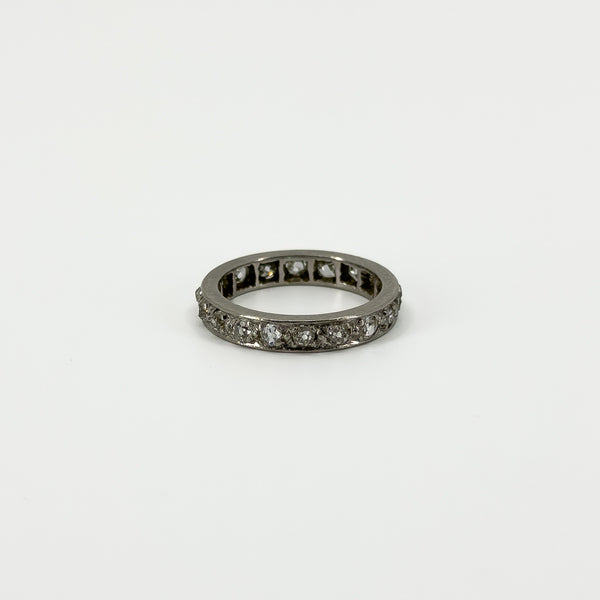Antique Platinum Old Cut Diamond Full Eternity Band / Ring 950 Size J