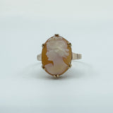 Vintage 9ct Gold Large Chunky Carved Cameo Ring 375 Size P