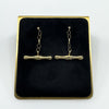 Vintage 9ct Gold T-Bar Drop Belcher Chain Earrings 375 (Birm 1989)