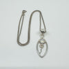 Sterling Silver Modernist Moonstone Pendant & 16” Box Chain / Necklace 925