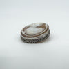 Vintage 800 Silver Large Oval Carved Shell Cameo Brooch / Pendant