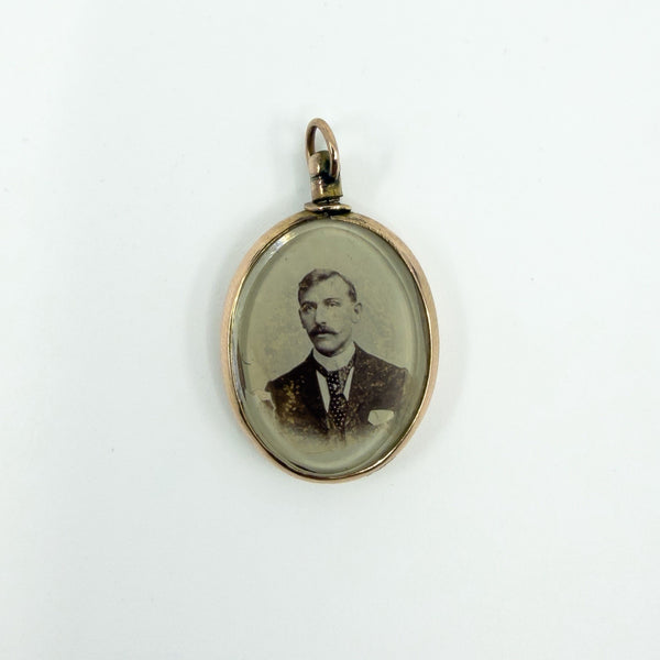 Antique 9ct Rose Gold Double Sided Glass Photo Locket 375 Chester 1902