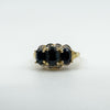 Vintage 9ct Gold 1.60ct Diamond & Sapphire Trilogy Ring Size M - N 