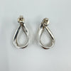 Sterling Silver Large Chunky Oval Drop Earrings 925