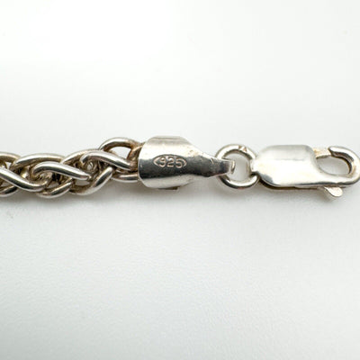 Unusual Wheat / Woven Links 17” Chain Sterling Silver 925 Heavy 24g