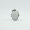 Large Chunky Sterling Silver Oval Double Sided Glass Orb Photo Locket 925