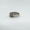 Chunky Sterling Silver CZ 5x Row Band Ring 925 Size O