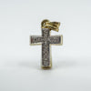 Vintage 9ct Gold 0.10ct Diamond Cross Pendant / Charm 