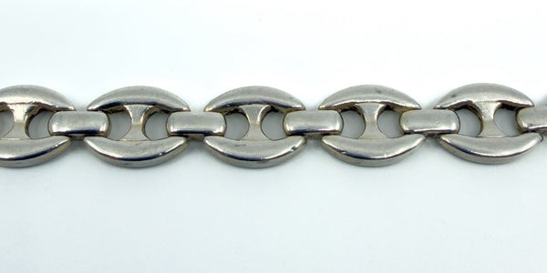 Sterling Silver Chunky Oval Mariner Links 7.8” Bracelet 925