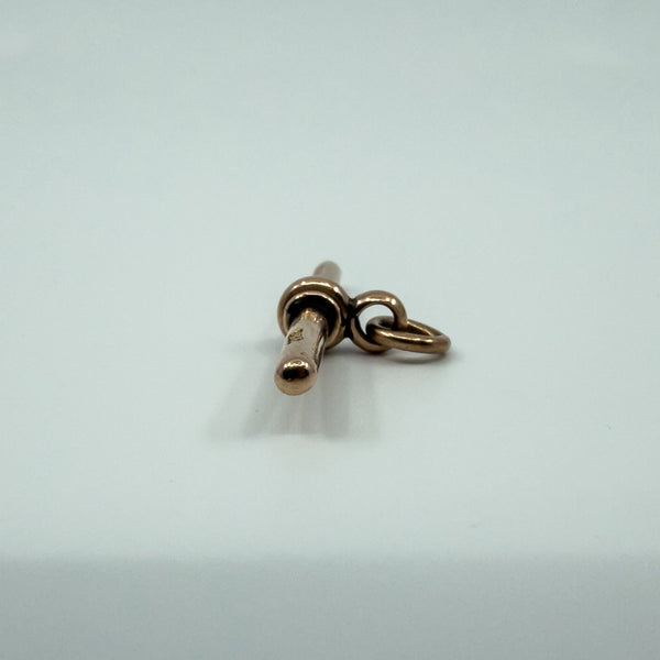 Antique Large 9ct Rose Gold T-Bar Pendant / Charm 375