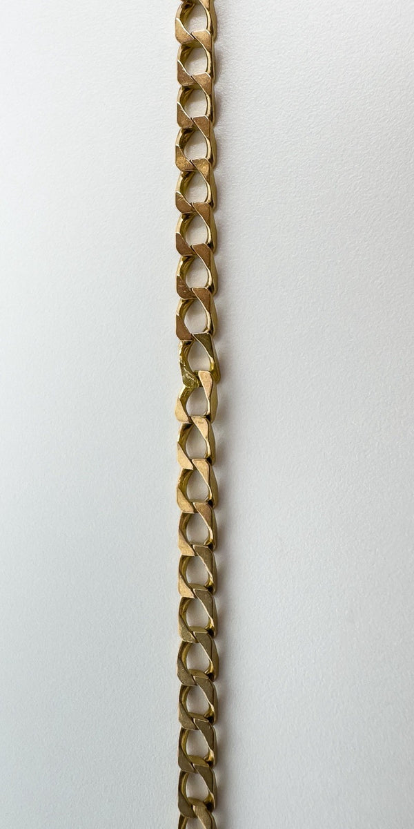 Vintage 9ct Rose Gold 21.5” Flat Curb Chain / Necklace 375 Unisex