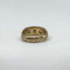 Chunky Vintage 9ct Gold 1.30ct Starburst Diamond Trilogy Ring Gypsy Band Size U