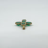 Chunky Vintage 9ct Gold Green Chrysoprase Christian Cross Pendant / Charm 375