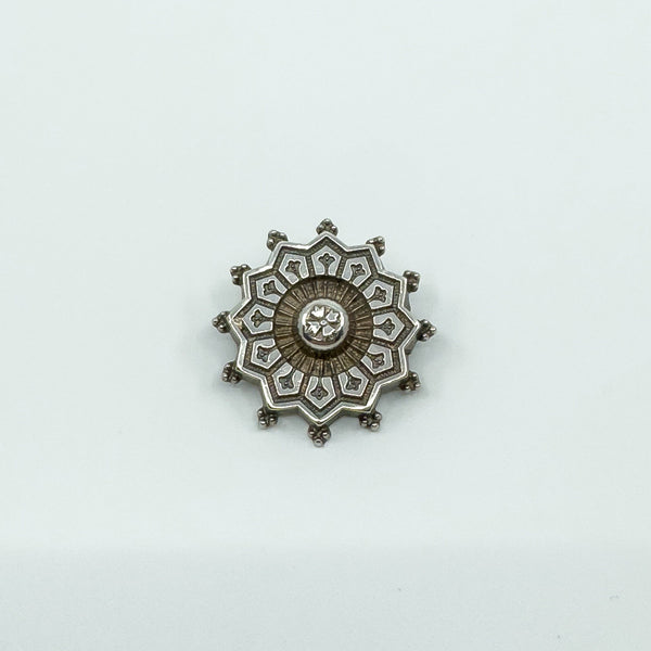 Antique Victorian Aesthetic Sterling Silver Brooch 925 (Birmingham 1833)