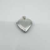 Large Vintage Sterling Silver Foliate Engraved Heart Photo Locket / Pendant 925