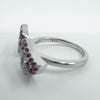 New Sterling Silver Ruby Double Angel Wings Ring 925 Size N - O