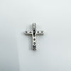 Tiny 18ct White Gold 0.12ct Diamond Christian Cross Pendant / Charm 750