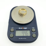 Antique Art Deco 18ct Gold Sapphire & Old Cut Diamond Half Hoop Ring 750 Size P