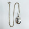 Vintage Sterling Silver Puffy Oval Photo Locket & 18” Chain 925