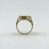 Vintage 9ct Gold Secret Locket Ring Size M 1/2  Engraved Fleur De Lis 1984