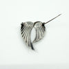 Large Sterling Silver Vintage Double Angel Wings Brooch 925