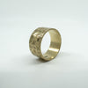 Vintage 9ct Gold Wide Chevron Engraved Full Band Ring 375 Size L (London 1972)